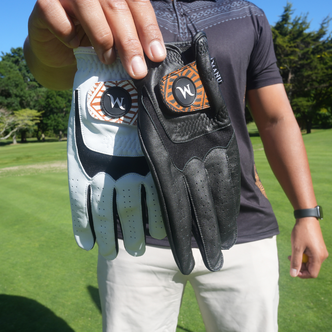 Premium golf gloves by Manu Golf, designed for superior grip, comfort, and performance on the course. Proudly designed in New Zealand.