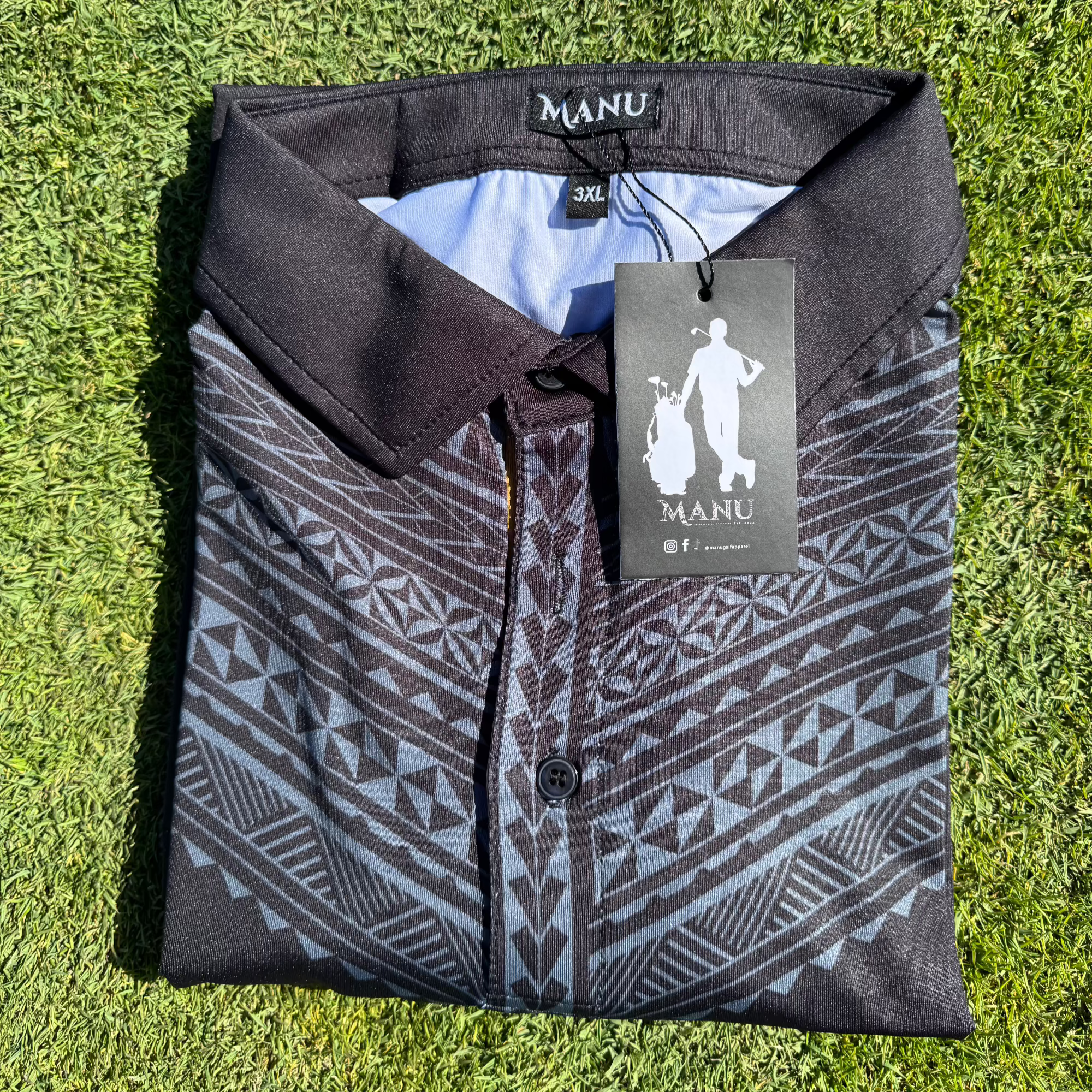 Heritage Polo shirt with Polynesian-inspired design, ideal for both style and performance on the golf course. Proudly designed in New Zealand.