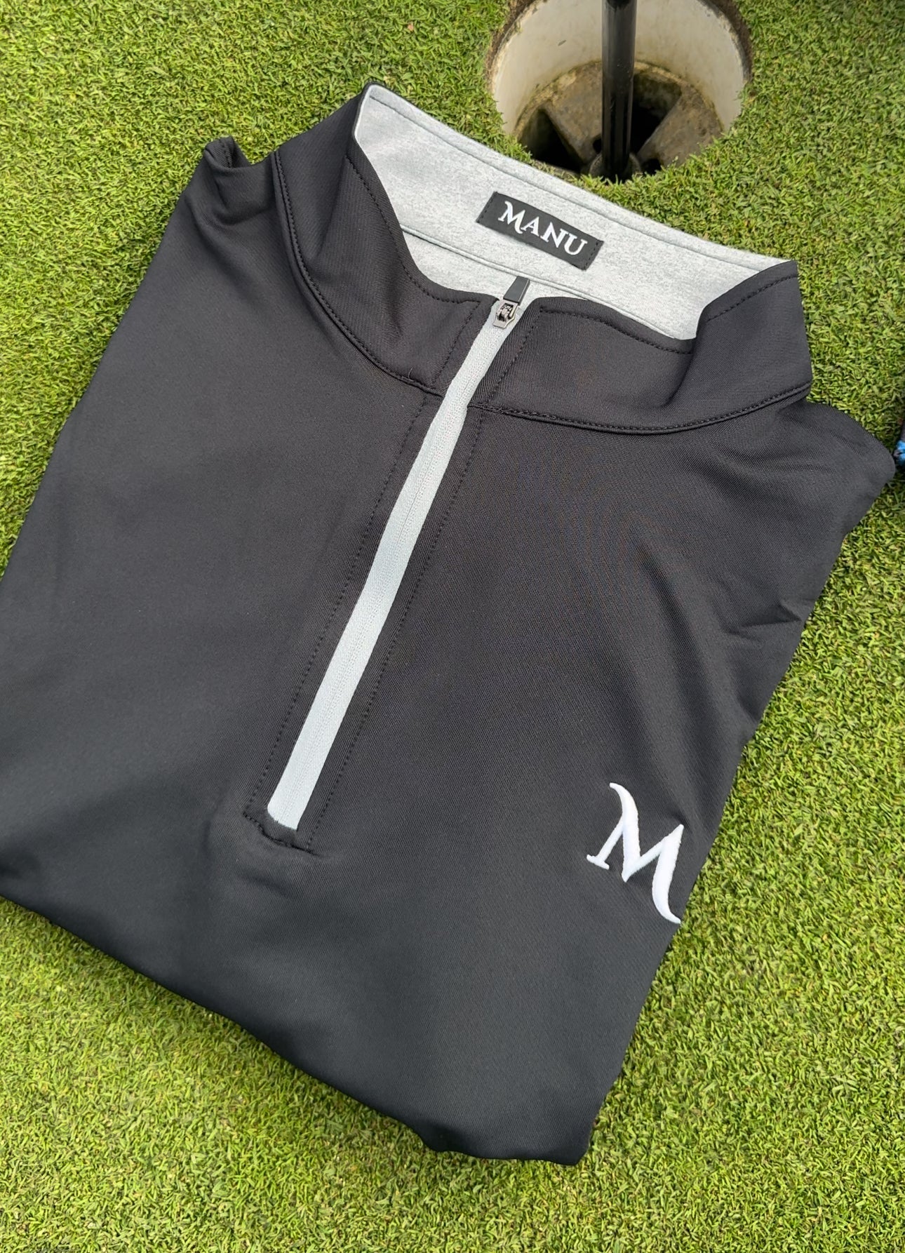 Mens golf pullover. Black pull over inspired by Polynesian culture. 