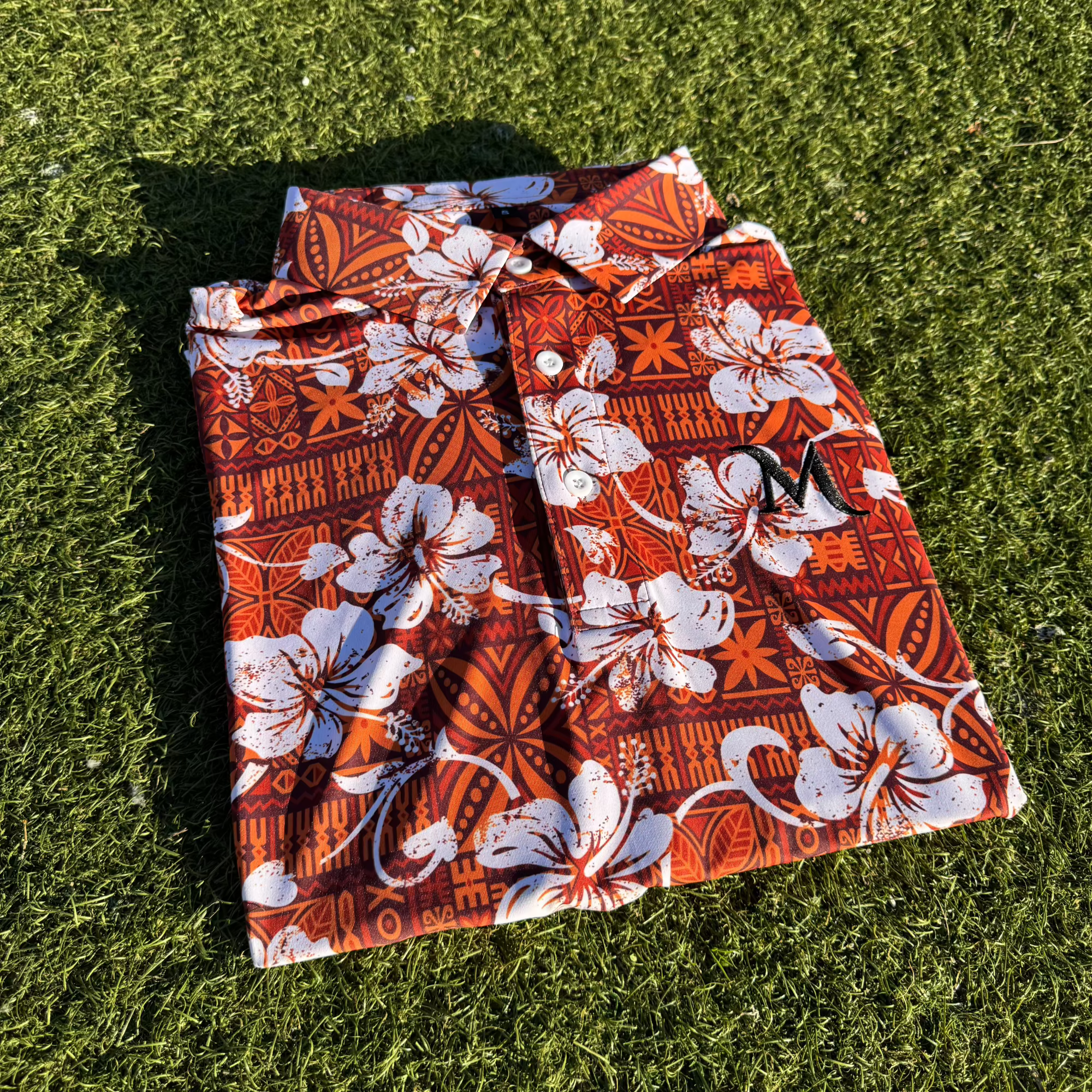 The Island Roots Golf polo. Mens golf polo inspired by Polynesian Culture 