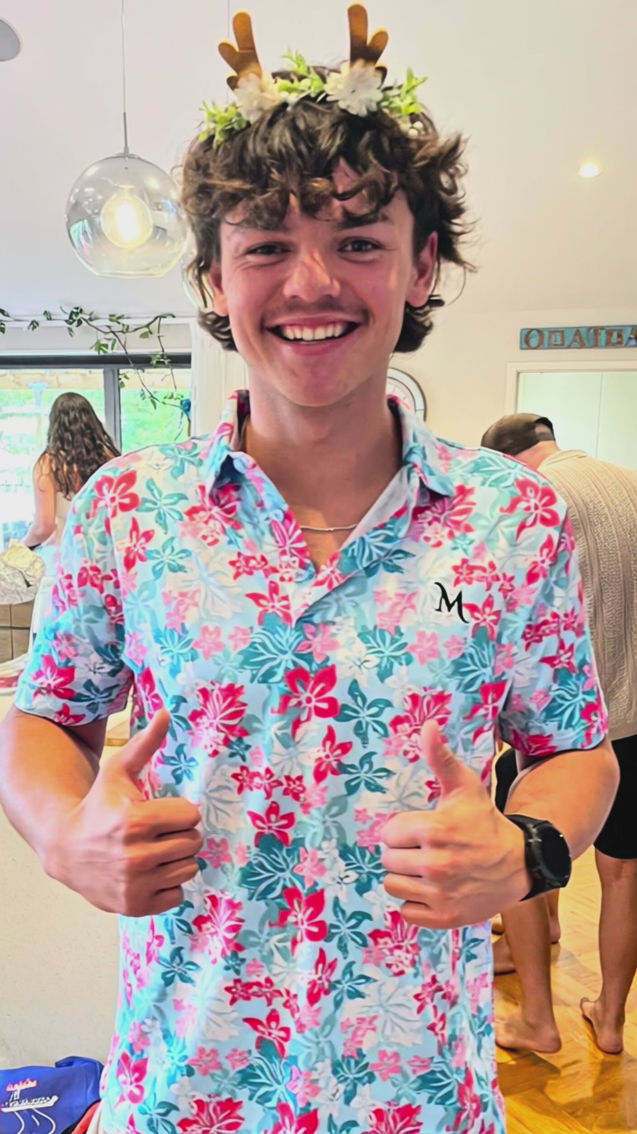 Load video: Models wearing the Manu Golf Apparel - NZ Golf apparel inspired by Polynesian culture