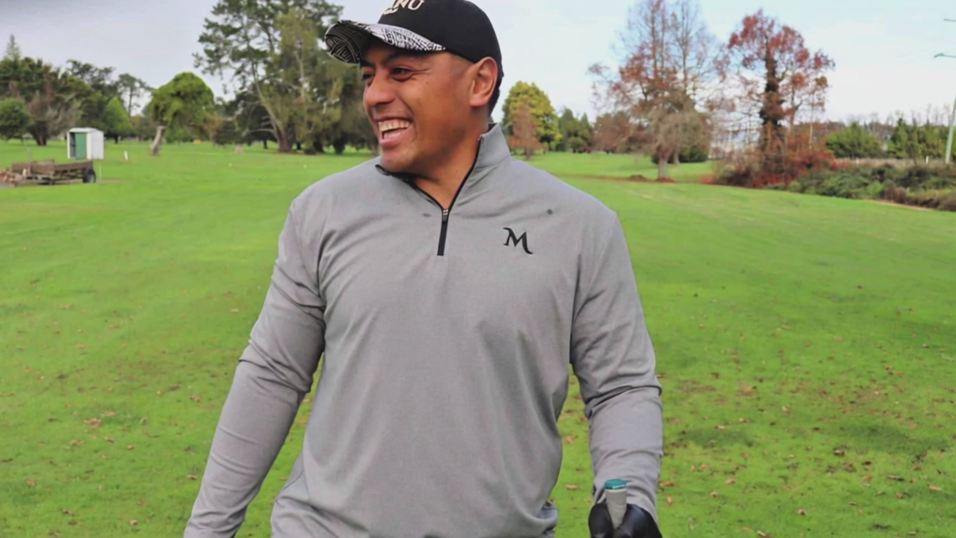 Load video: Models wearing the Manu Golf Apparel - NZ Golf apparel inspired by Polynesian culture